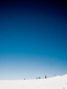 Skiers on the top of Kachina Peak