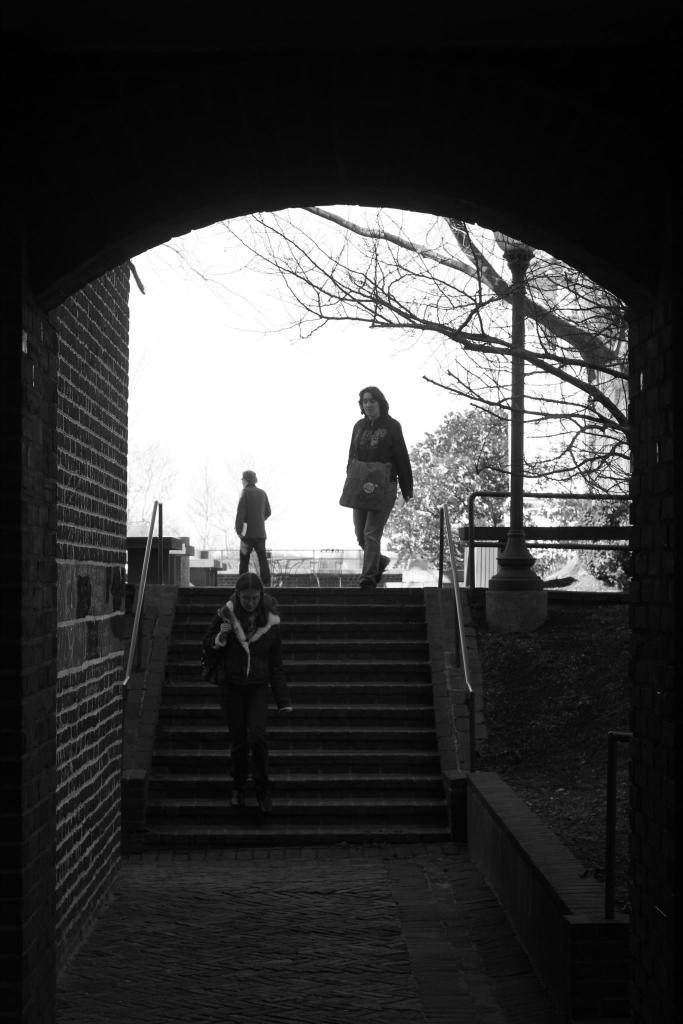 Stairs to coffee shop